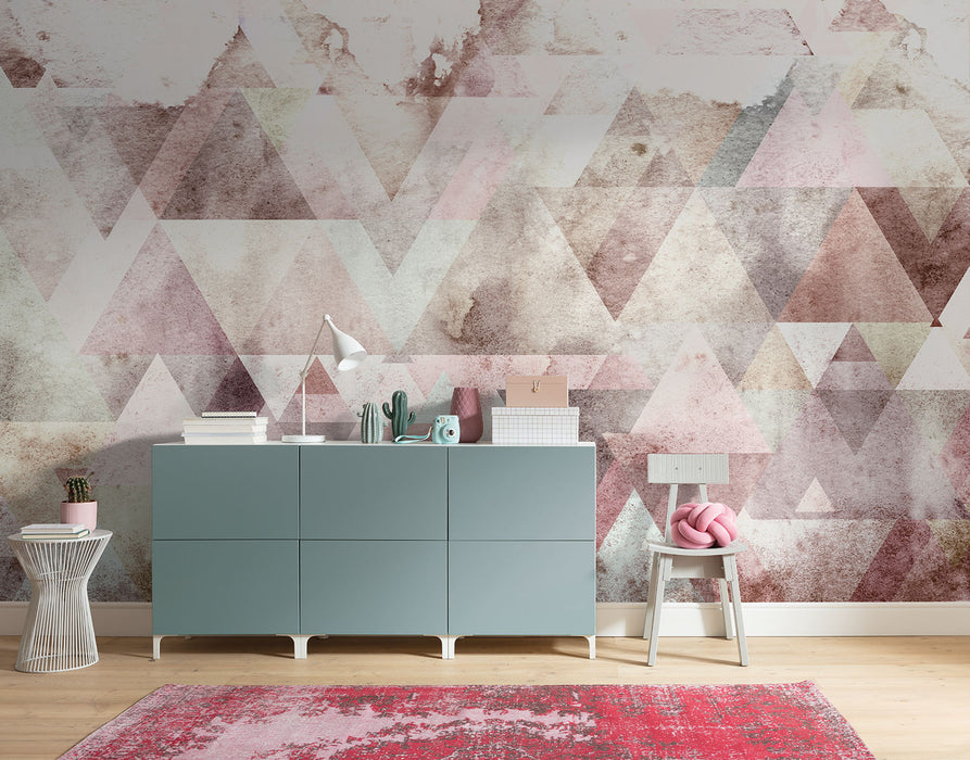 Digitaldruck Vlies Fototapete | Triangles Red | 400 x 250 cm