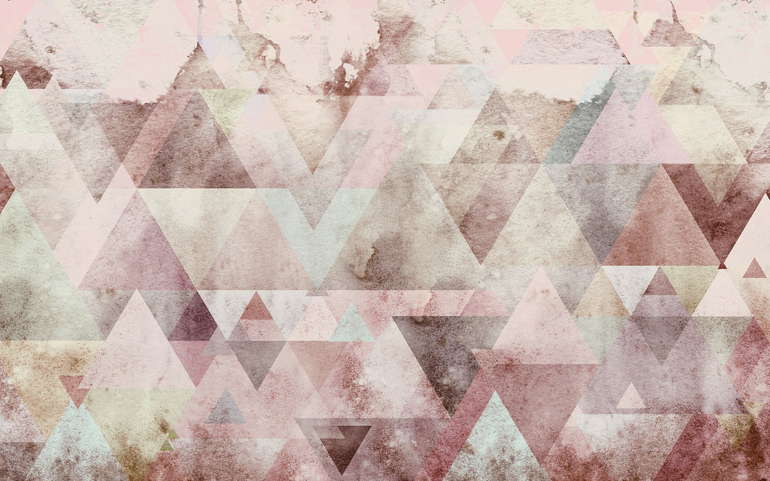 Digitaldruck Vlies Fototapete | Triangles Red | 400 x 250 cm