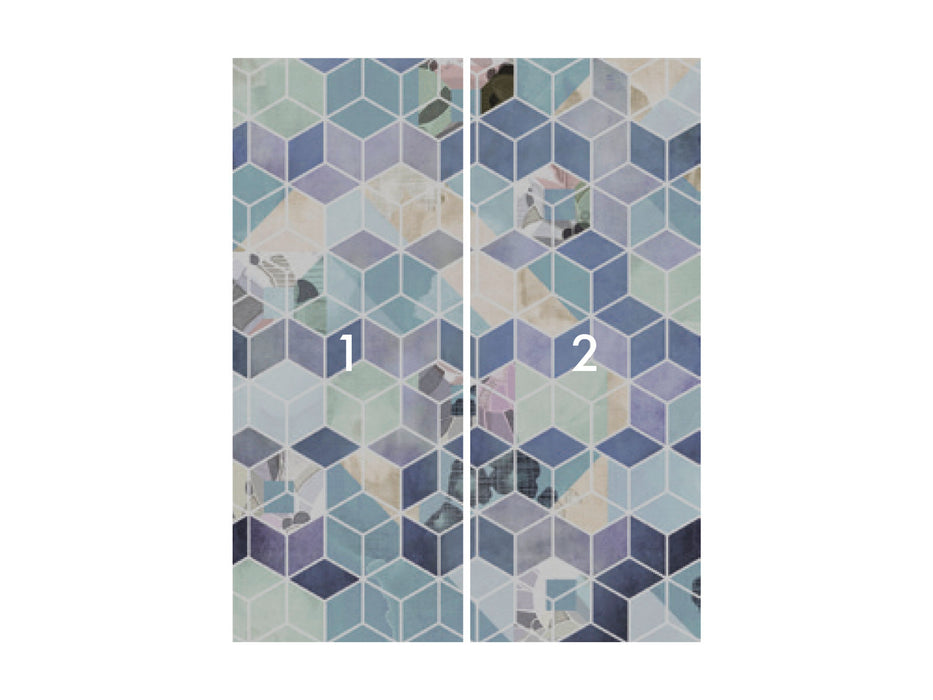 Digitaldruck Vlies Fototapete | Geometric Blue | 200 x 250 cm
