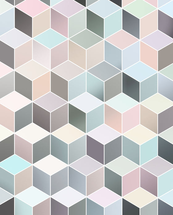 Digitaldruck Vlies Fototapete | Cubes Pastel | 200 x 250 cm