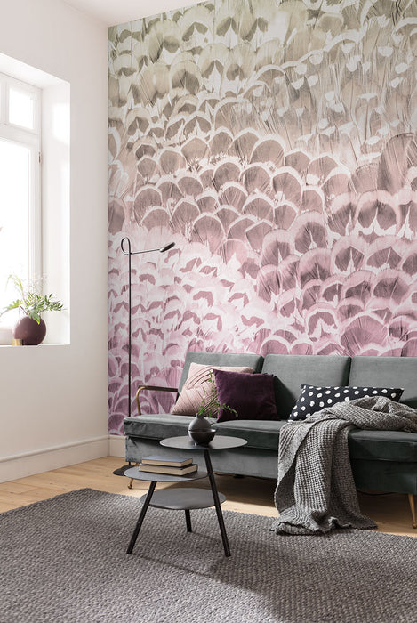 Digitaldruck Vlies Fototapete | Pale Feathers | 200 x 250 cm