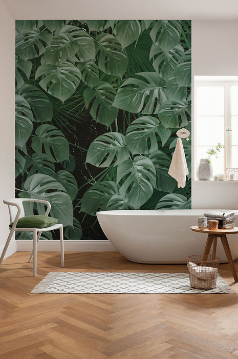 Digitaldruck Vlies Fototapete | Monstera on Marble | 200 x 250 cm