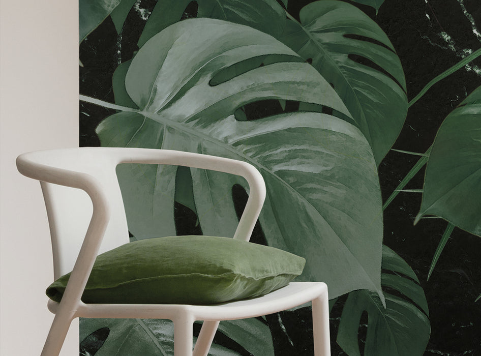 Digitaldruck Vlies Fototapete | Monstera on Marble | 200 x 250 cm