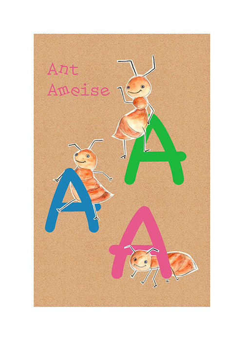 Komar NEU | Wandbild - ABC Animal A - Größe 30 x 40 cm