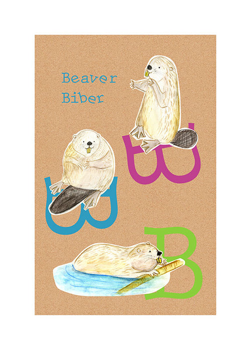 Komar NEU | Wandbild - ABC Animal B - Größe 50 x 70 cm