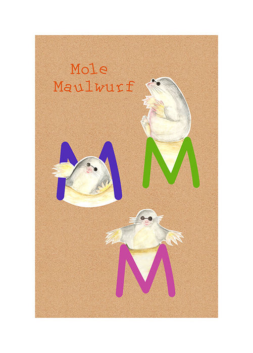 Komar NEU | Wandbild - ABC Animal M - Größe 40 x 50 cm