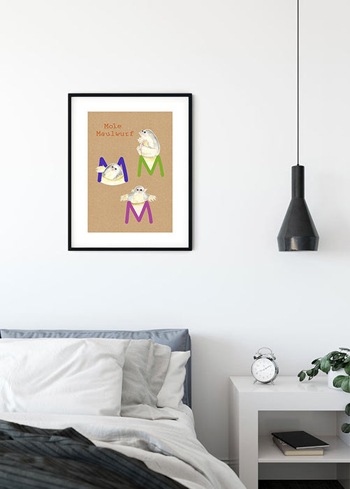 Komar NEU | Wandbild - ABC Animal M - Größe 50 x 70 cm