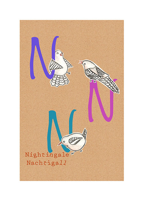 Komar NEU | Wandbild - ABC Animal N - Größe 40 x 50 cm