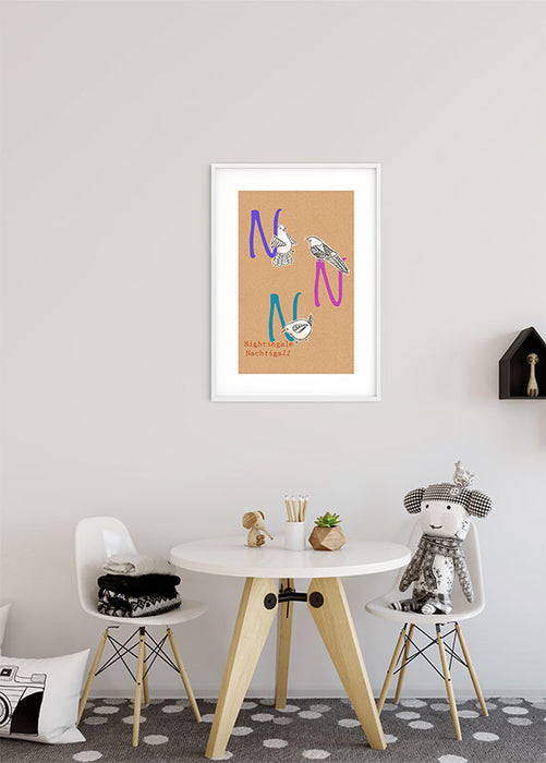 Komar NEU | Wandbild - ABC Animal N - Größe 30 x 40 cm