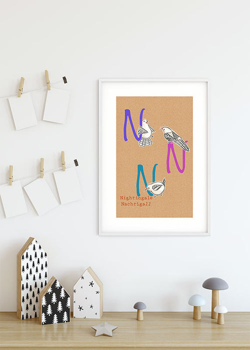 Komar NEU | Wandbild - ABC Animal N - Größe 40 x 50 cm