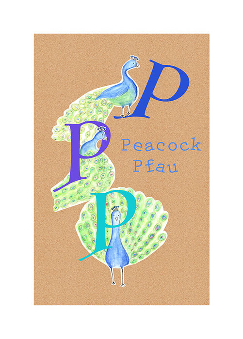 Komar NEU | Wandbild - ABC Animal P - Größe 30 x 40 cm