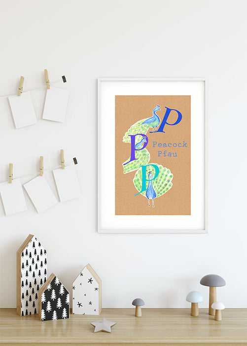 Komar NEU | Wandbild - ABC Animal P - Größe 30 x 40 cm