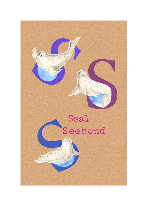 Komar NEU | Wandbild - ABC Animal S - Größe 50 x 70 cm