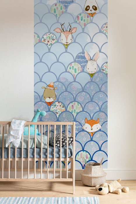 Digitaldruck Vlies Fototapete | Shelly Bluewave Panel | 100 x 250 cm