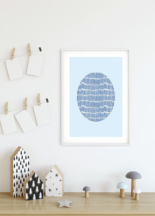 Wandbild - Shelly Patterns Blue