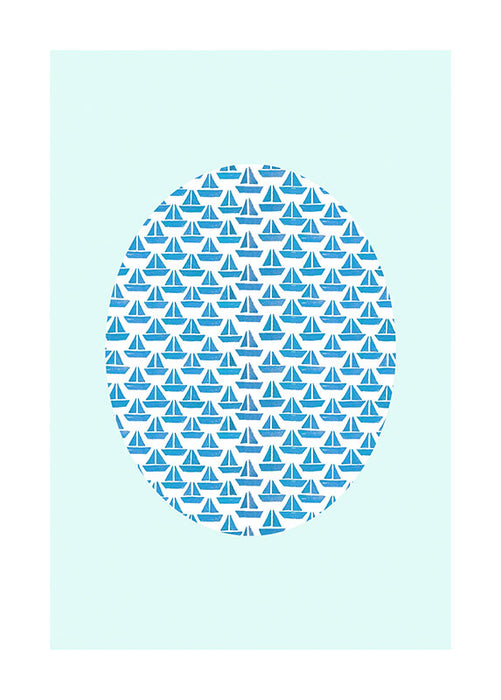 Komar NEU | Wandbild - Shelly Patterns Aqua - Größe 50 x 70 cm