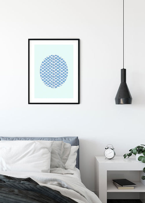 Komar NEU | Wandbild - Shelly Patterns Aqua - Größe 50 x 70 cm