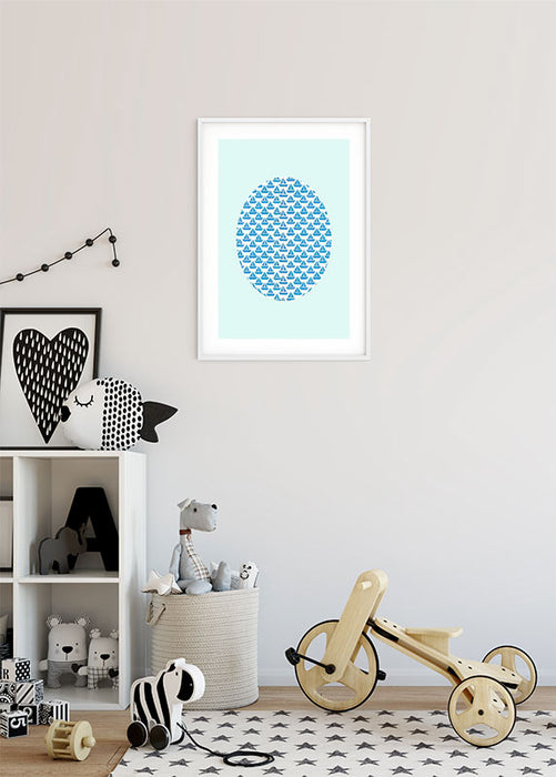 Wandbild - Shelly Patterns Aqua