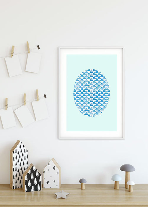 Wandbild - Shelly Patterns Aqua