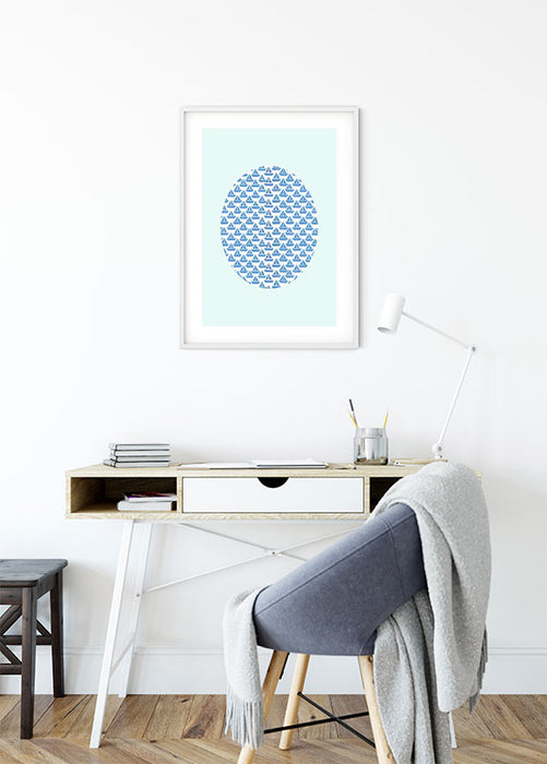 Komar NEU | Wandbild - Shelly Patterns Aqua - Größe 50 x 70 cm
