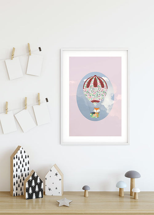 Wandbild - Happy Balloon Rose
