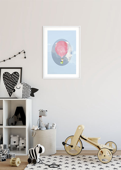 Wandbild - Happy Balloon Blue