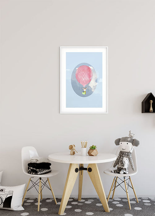 Wandbild - Happy Balloon Blue
