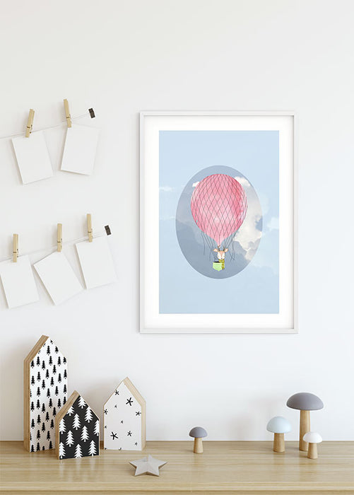 Wandbild - Happy Balloon Blue