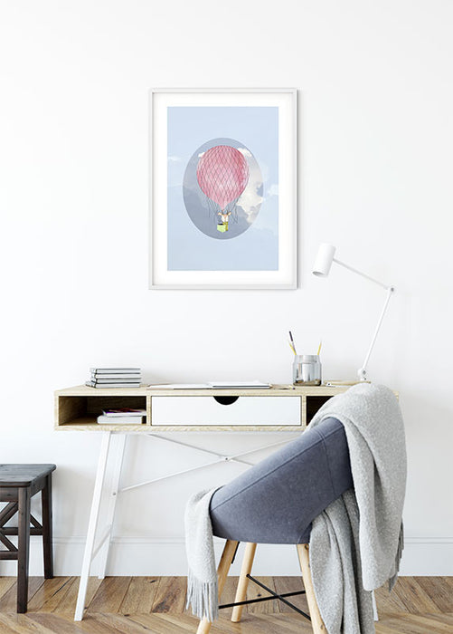 Wandbild - Happy Balloon Blue