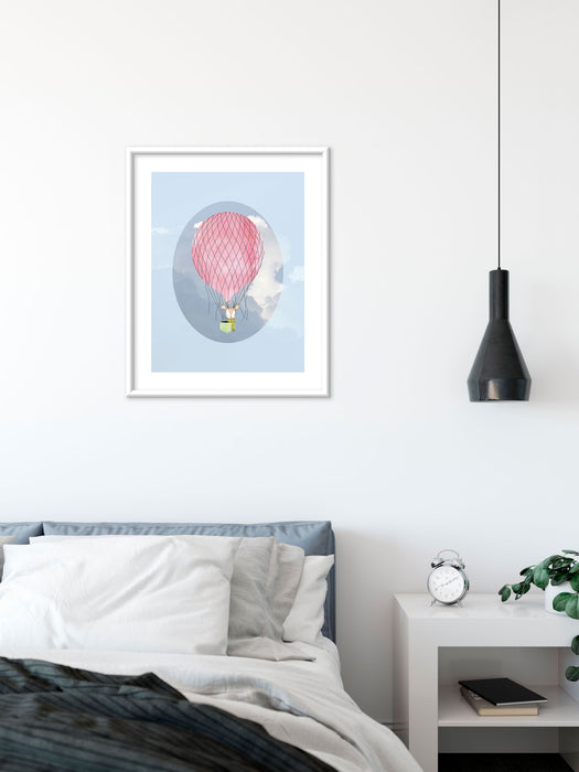 Wandbild - Happy Balloon Blue