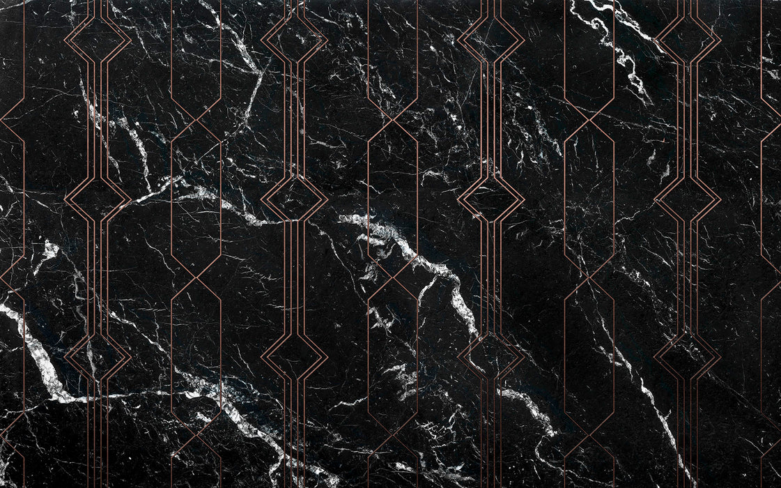 Digitaldruck Vlies Fototapete | Marble Black | 400 x 250 cm