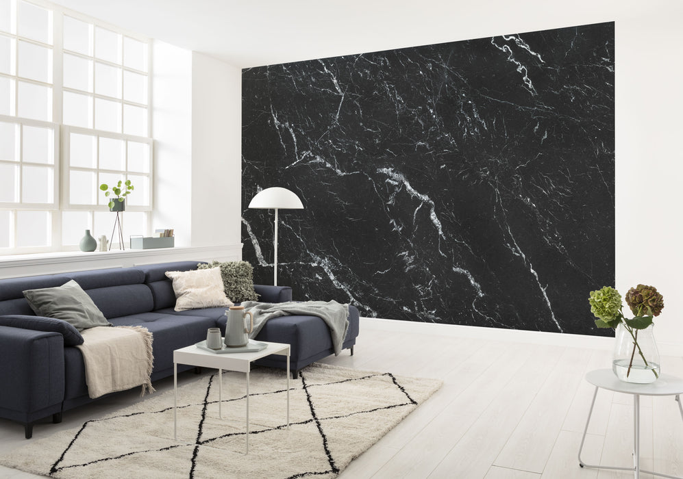 Digitaldruck Vlies Fototapete | Marble Nero | 400 x 250 cm