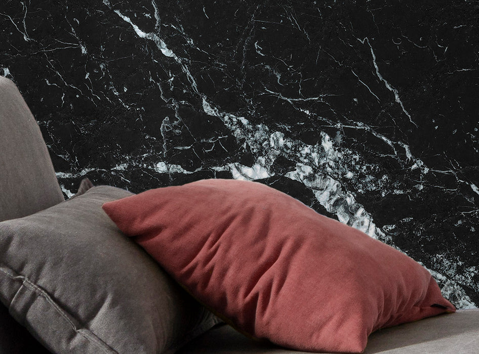 Digitaldruck Vlies Fototapete | Marble Nero | 400 x 250 cm