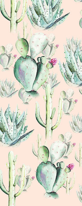 Digitaldruck Vlies Fototapete | Cactus Rose Panel | 100 x 250 cm