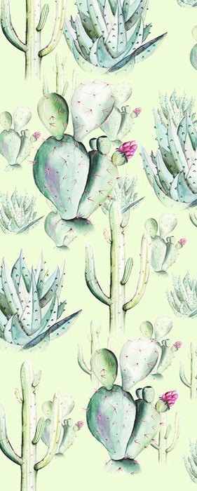 Digitaldruck Vlies Fototapete | Cactus Green Panel | 100 x 250 cm