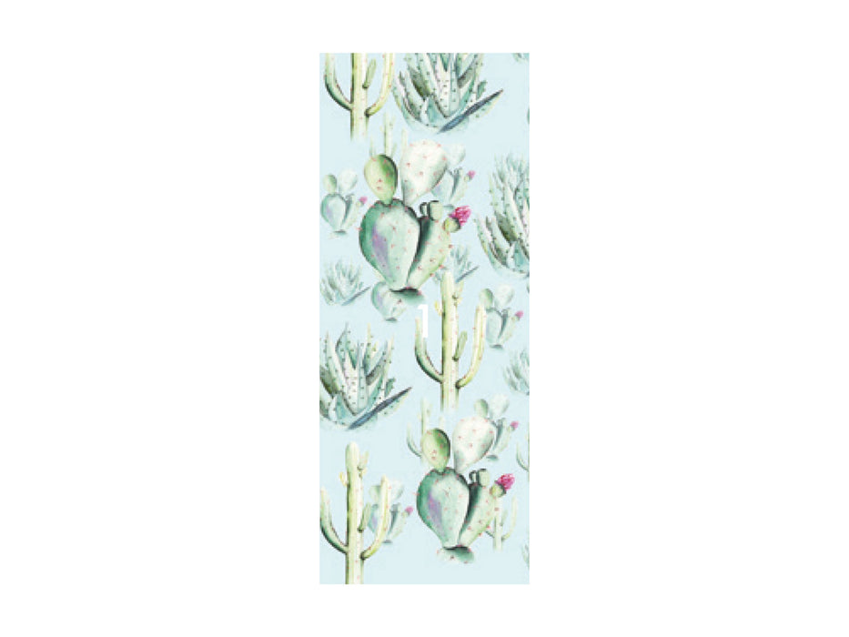 Digitaldruck Vlies Fototapete | Cactus Blue Panel | 100 x 250 cm