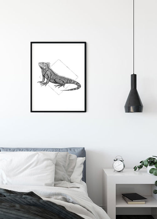 Wandbild - Iguana White