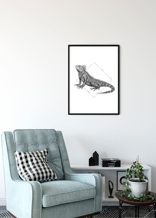 Komar NEU | Wandbild - Iguana White - Größe 30 x 40 cm