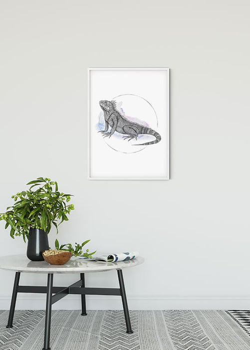 Komar NEU | Wandbild - Iguana Watercolor - Größe 50 x 70 cm