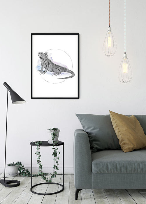 Komar NEU | Wandbild - Iguana Watercolor - Größe 40 x 50 cm