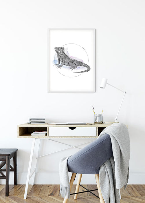 Komar NEU | Wandbild - Iguana Watercolor - Größe 30 x 40 cm
