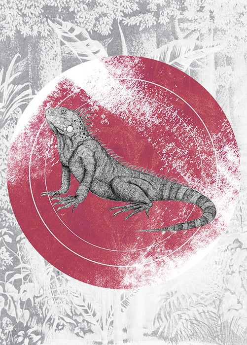 Wandbild - Iguana Circle