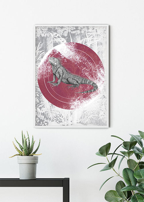 Komar NEU | Wandbild - Iguana Circle - Größe 30 x 40 cm