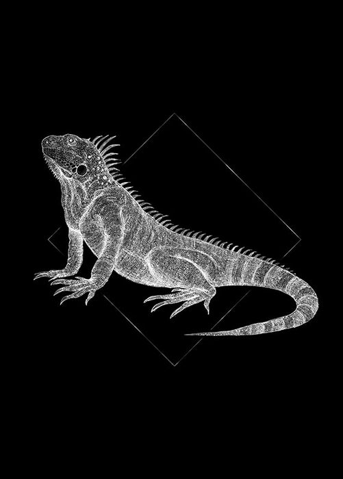 Wandbild - Iguana Black