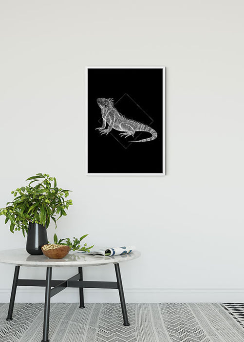 Wandbild - Iguana Black