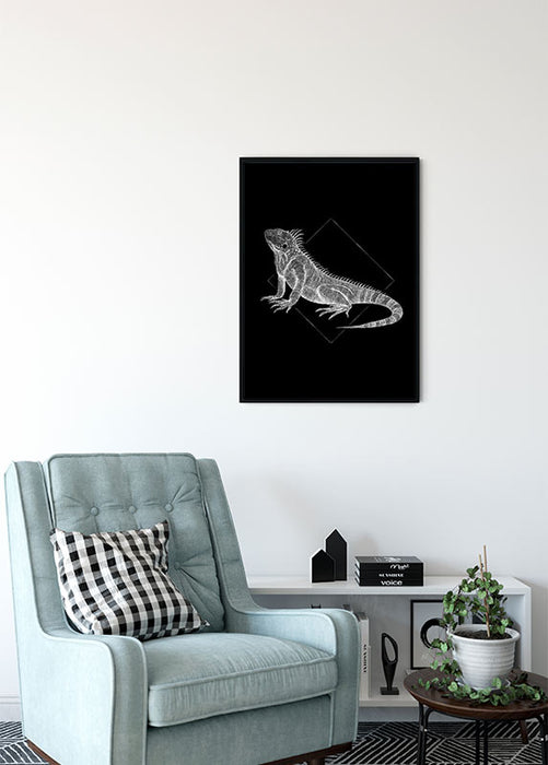 Komar NEU | Wandbild - Iguana Black - Größe 50 x 70 cm