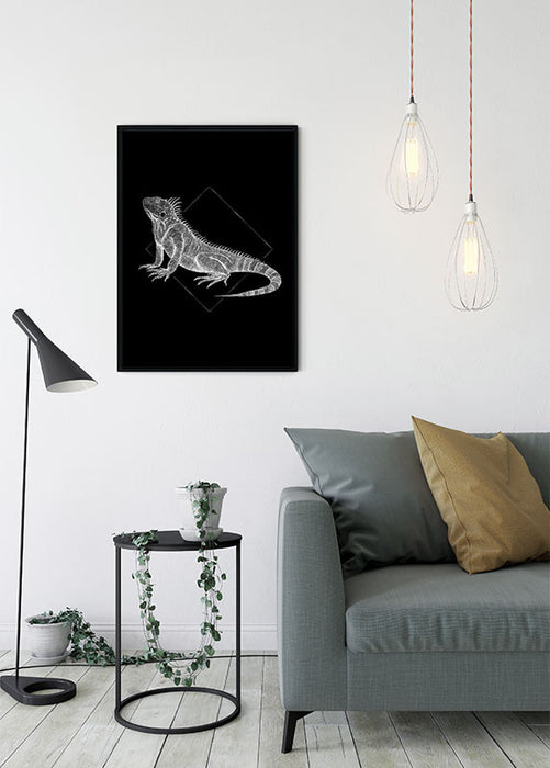 Komar NEU | Wandbild - Iguana Black - Größe 40 x 50 cm