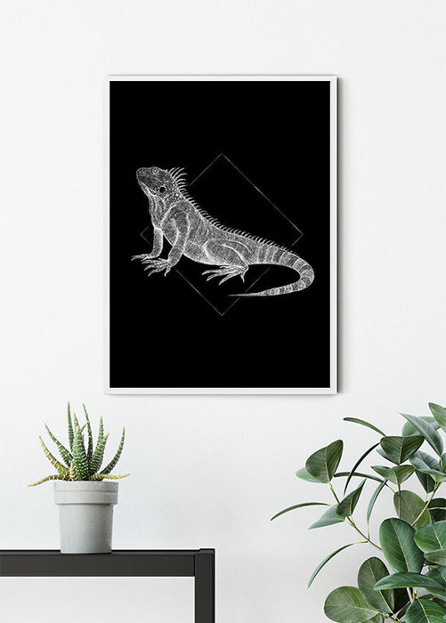 Wandbild - Iguana Black