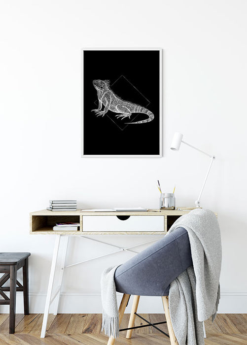 Komar NEU | Wandbild - Iguana Black - Größe 30 x 40 cm