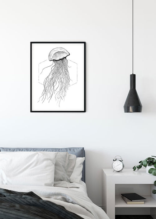 Wandbild - Jellyfish White